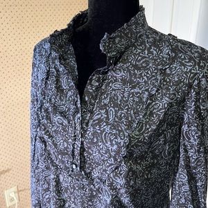 Banana Republic cotton black/gray print top, size medium in EUC.